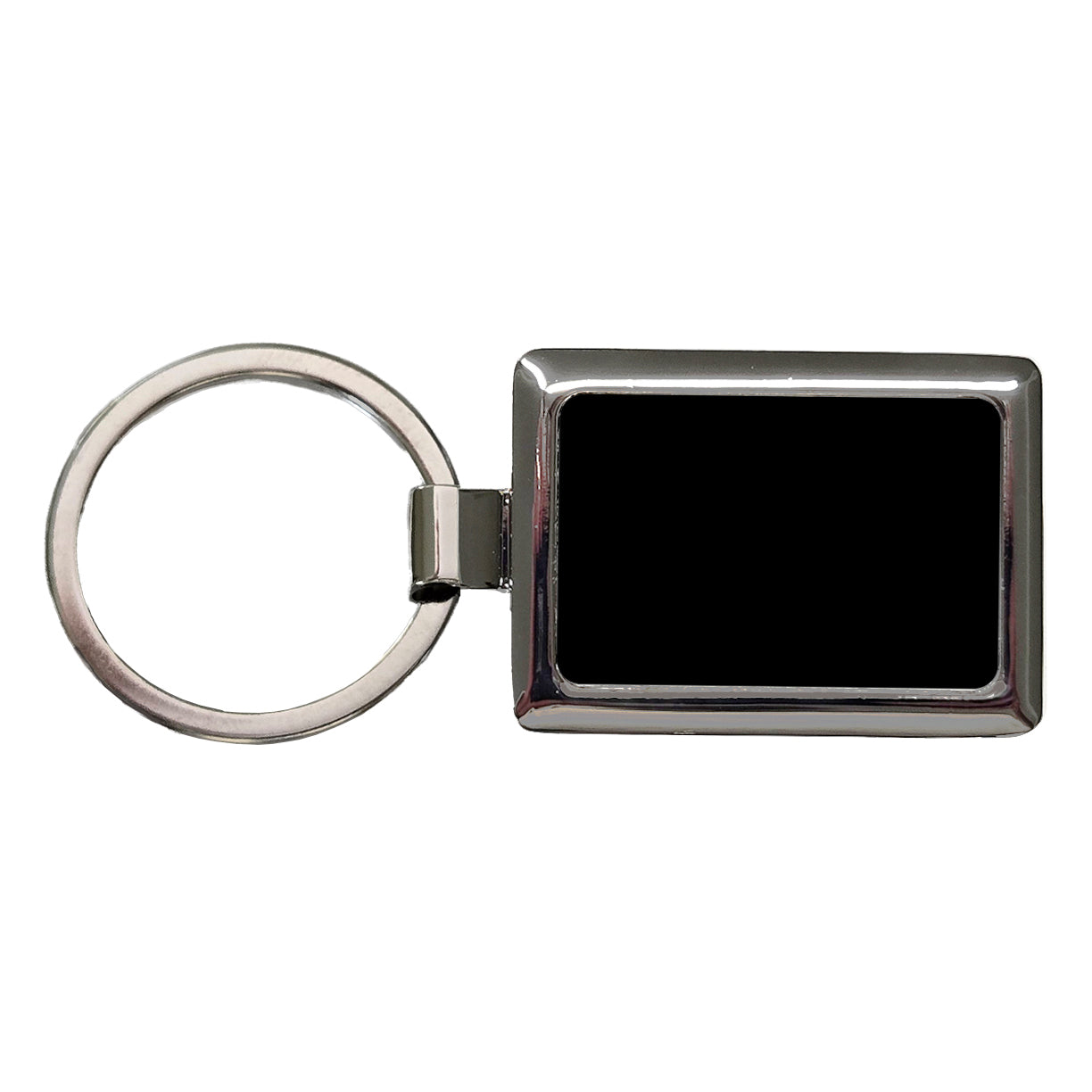 It's Just a Solid Black Color Rectangle Metal Keychain