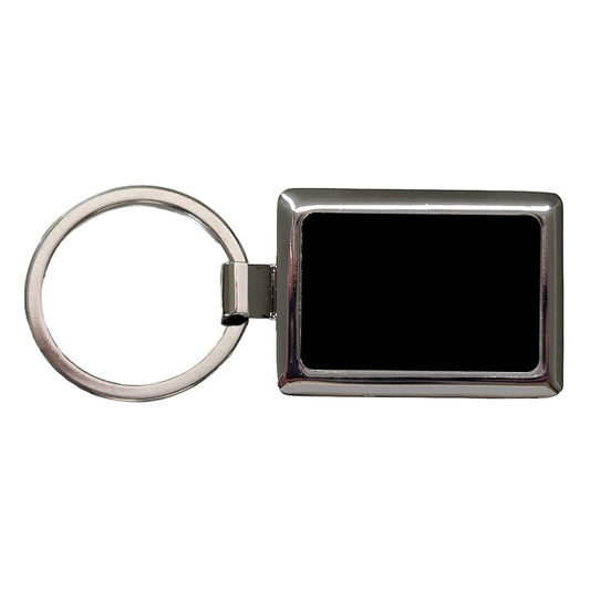It's Just a Solid Black Color Rectangle Metal Keychain