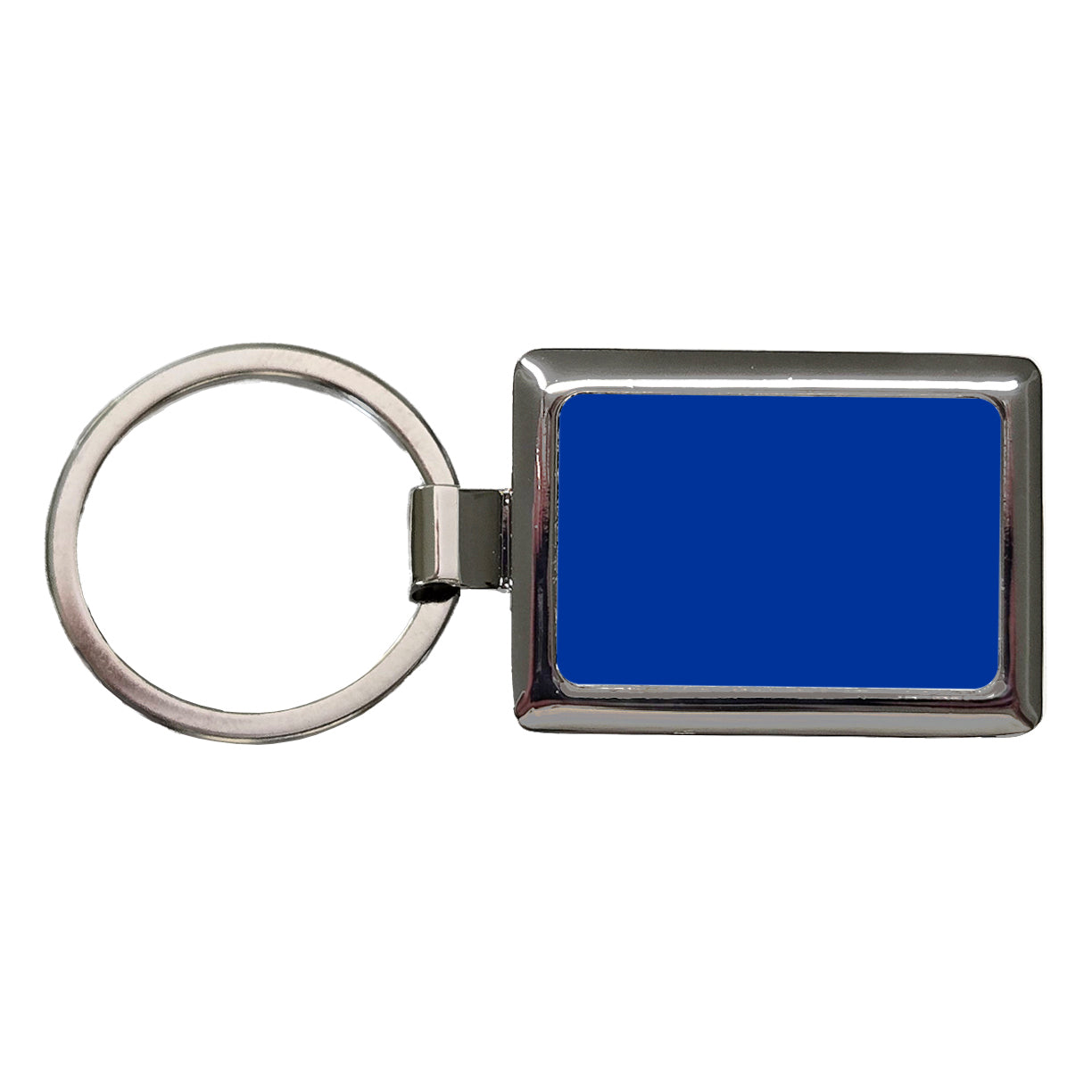It's Just a Solid Blue Color Rectangle Metal Keychain