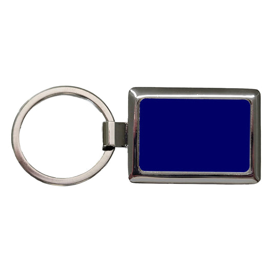 It's Just a Solid Dark Blue Color Rectangle Metal Keychain