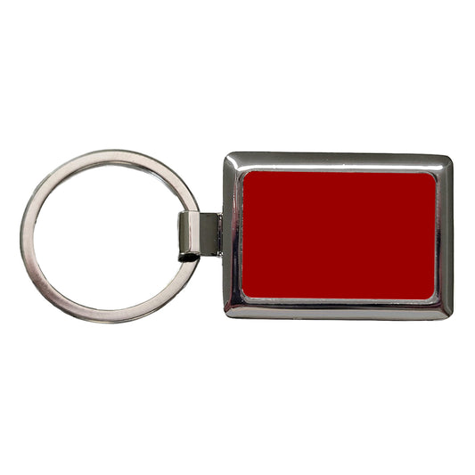 It's Just a Solid Dark Red Color Rectangle Metal Keychain