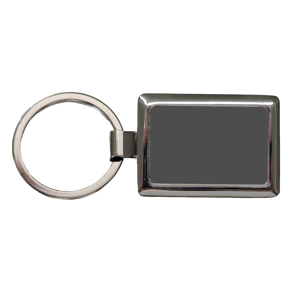 It's Just a Solid Gray Color Rectangle Metal Keychain