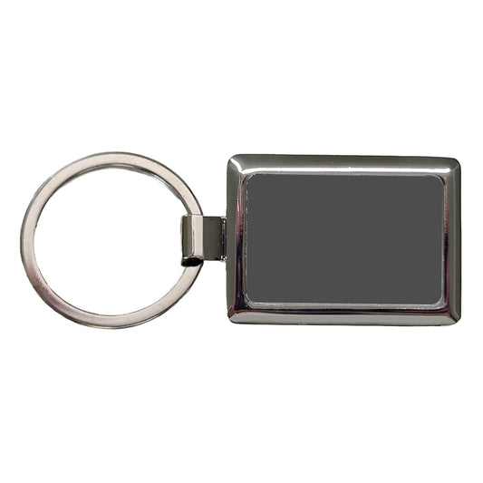 It's Just a Solid Gray Color Rectangle Metal Keychain