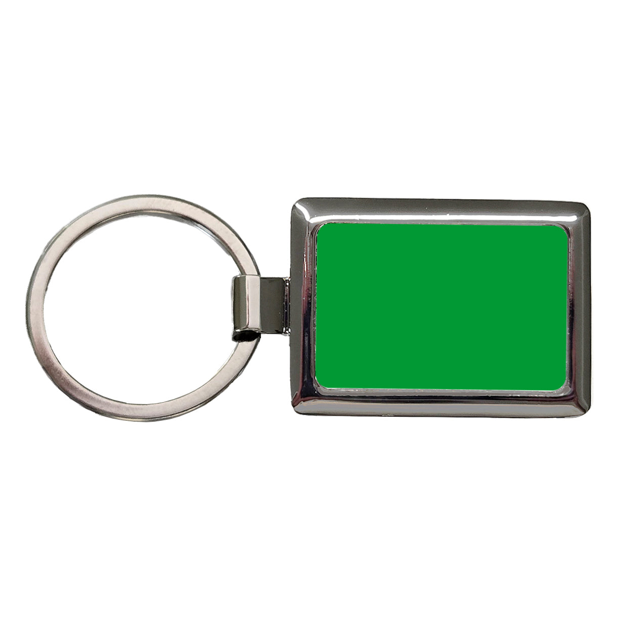 It's Just a Solid Green Color Rectangle Metal Keychain