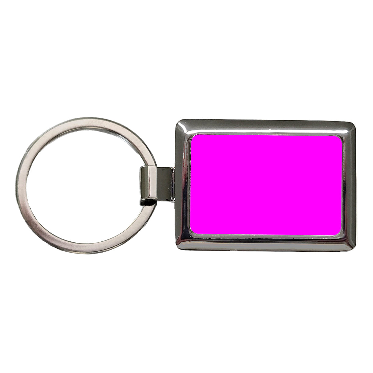 It's Just a Solid Hot Pink Color Rectangle Metal Keychain