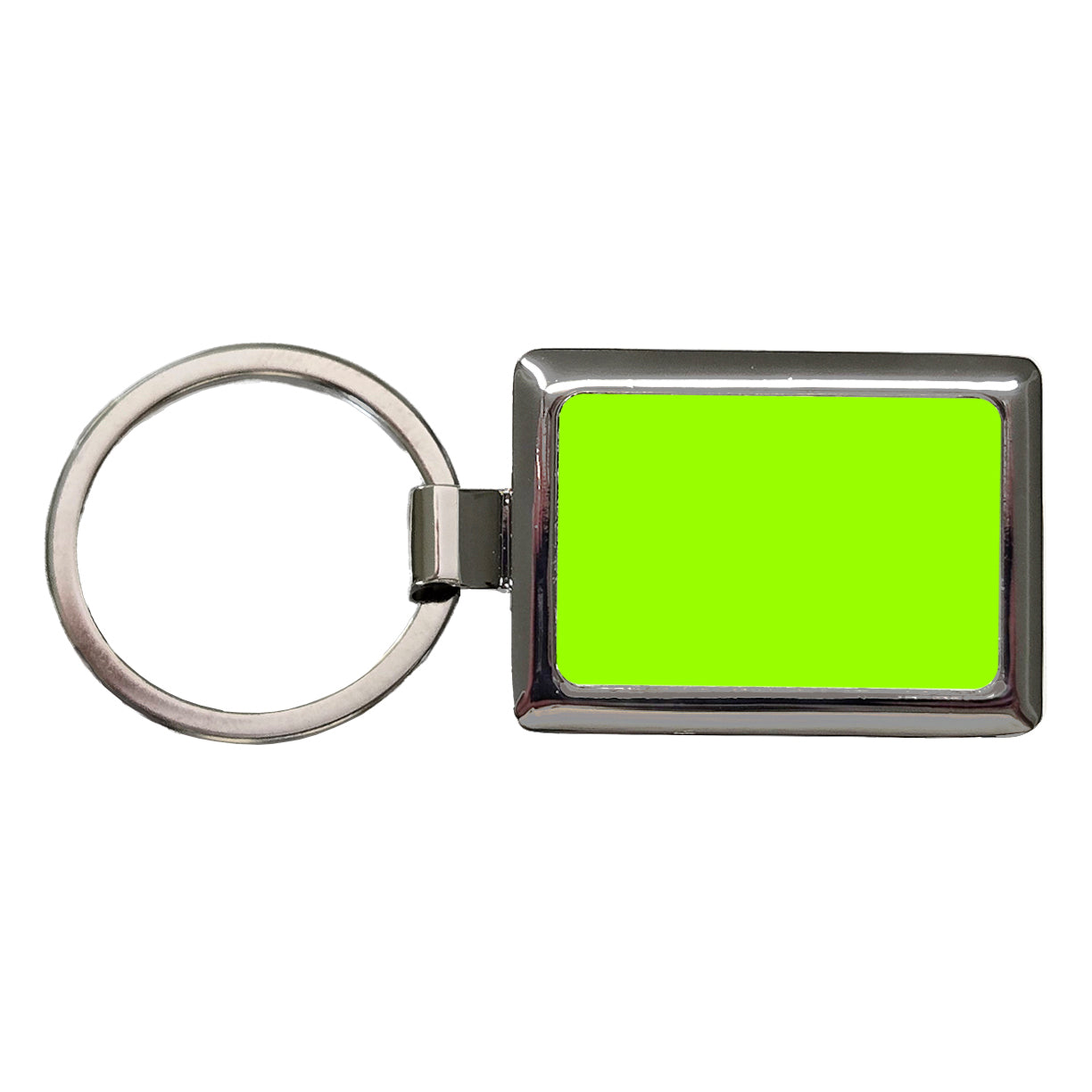 It's Just a Solid Lime Green Color Rectangle Metal Keychain