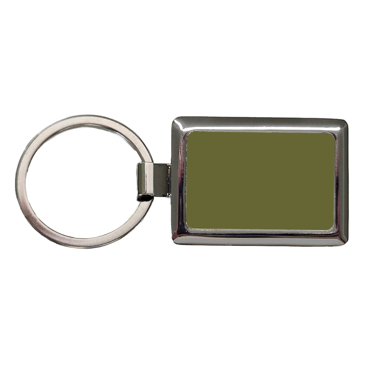 It's Just a Solid Olive Drab Color Rectangle Metal Keychain