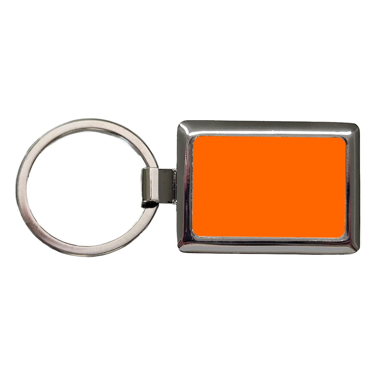 It's Just a Solid Orange Color Rectangle Metal Keychain