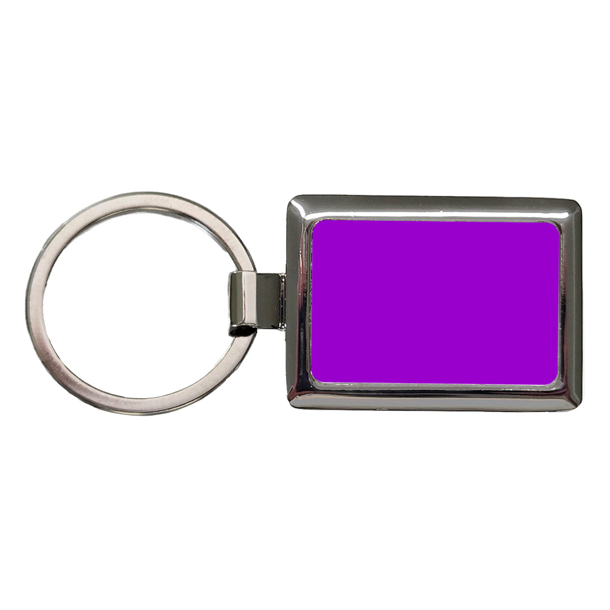 It's Just a Solid Purple Color Rectangle Metal Keychain