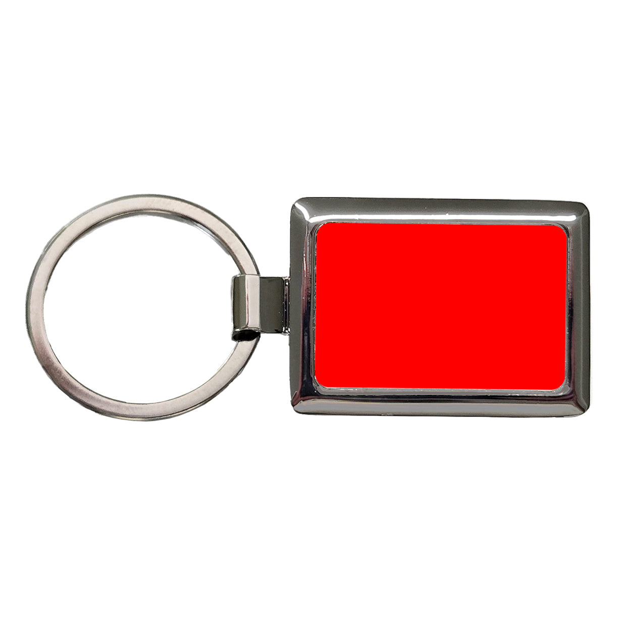 It's Just a Solid Red Color Rectangle Metal Keychain