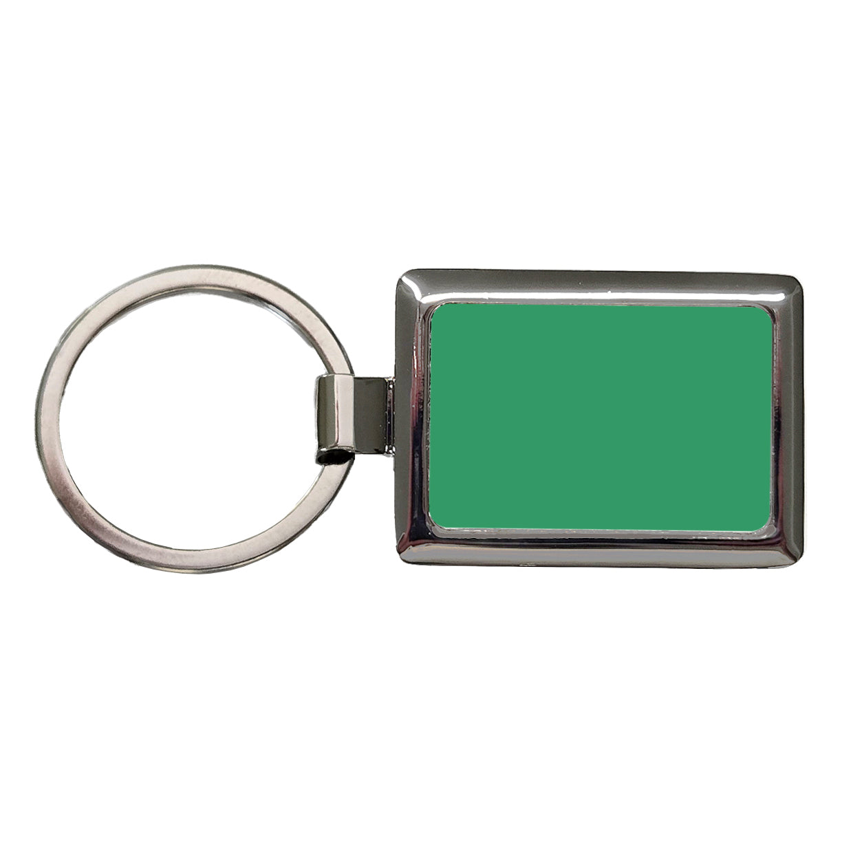 It's Just a Solid Teal Color Rectangle Metal Keychain