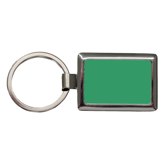 It's Just a Solid Teal Color Rectangle Metal Keychain