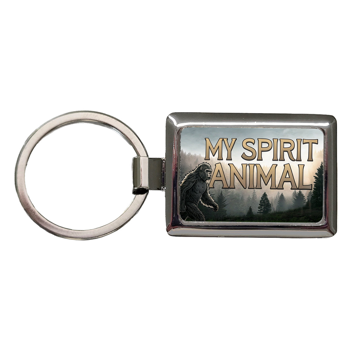 My Spirit Animal Bigfoot Funny Fantasy Rectangle Metal Keychain