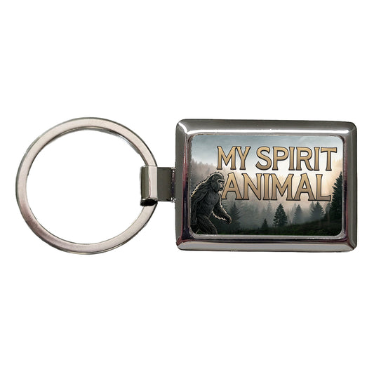 My Spirit Animal Bigfoot Funny Fantasy Rectangle Metal Keychain