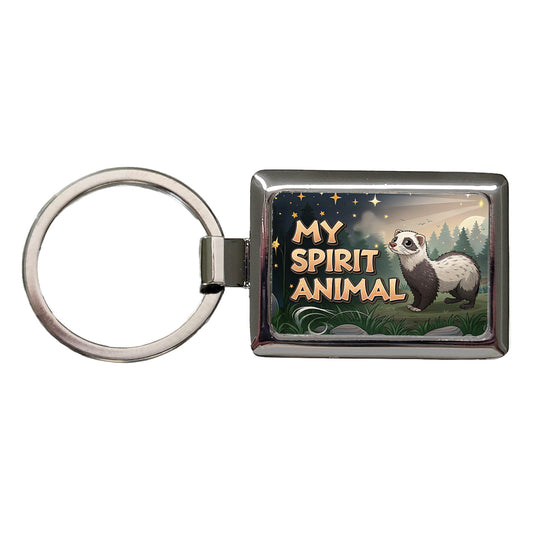 My Spirit Animal Ferret Funny Rectangle Metal Keychain