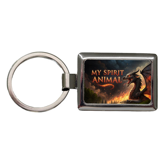 My Spirit Animal Fierce Dragon Funny Rectangle Metal Keychain
