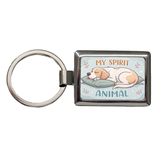 My Spirit Animal Sleeping Dog Funny Rectangle Metal Keychain