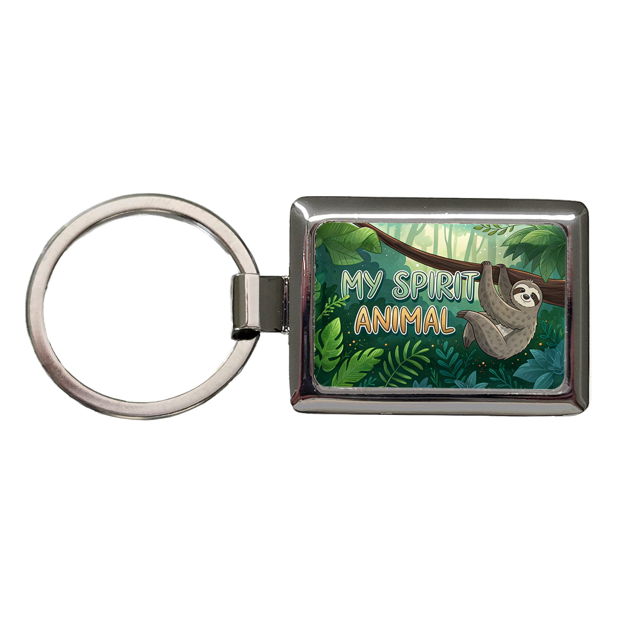 My Spirit Animal Sloth Funny Rectangle Metal Keychain