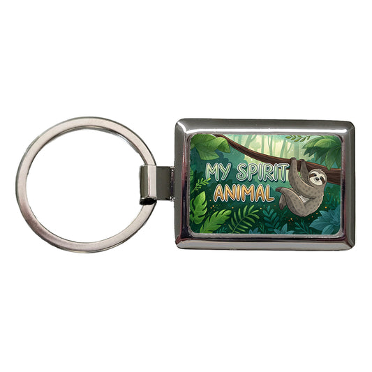 My Spirit Animal Sloth Funny Rectangle Metal Keychain