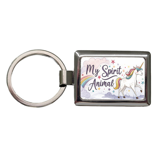 My Spirit Animal Unicorn Funny Fantasy Rectangle Metal Keychain