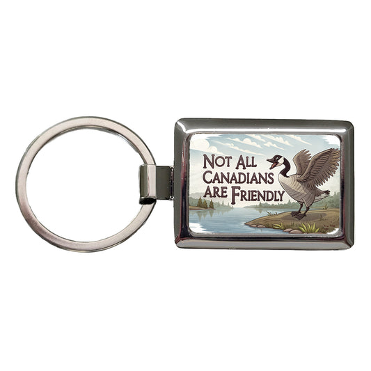 Not All Canadians Are Friendly Angry Canada Goose Funny Rectangle Metal Keychain
