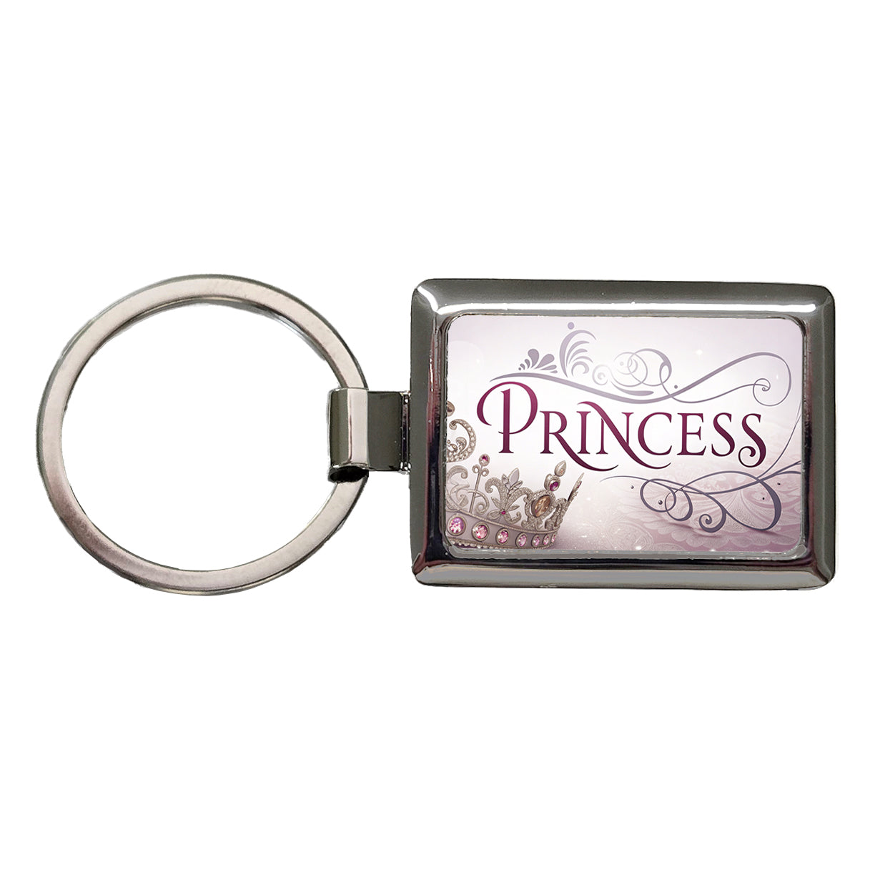 Princess Crown Tiara Royalty Funny Rectangle Metal Keychain