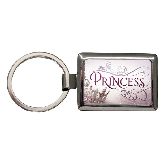 Princess Crown Tiara Royalty Funny Rectangle Metal Keychain