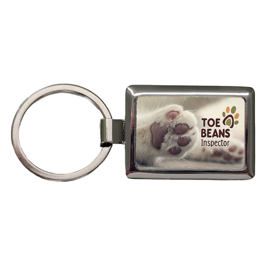 Toe Beans Inspector Cat Paw Funny Rectangle Metal Keychain