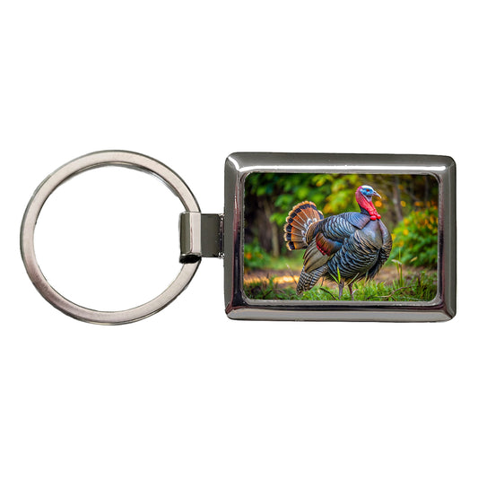 Tom Gobbler Male Turkey Photograph Rectangle Metal Keychain