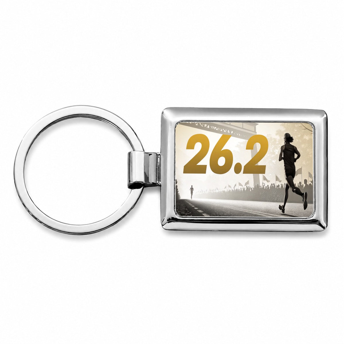 26.2 Marathon Running Jogging Rectangle Metal Keychain