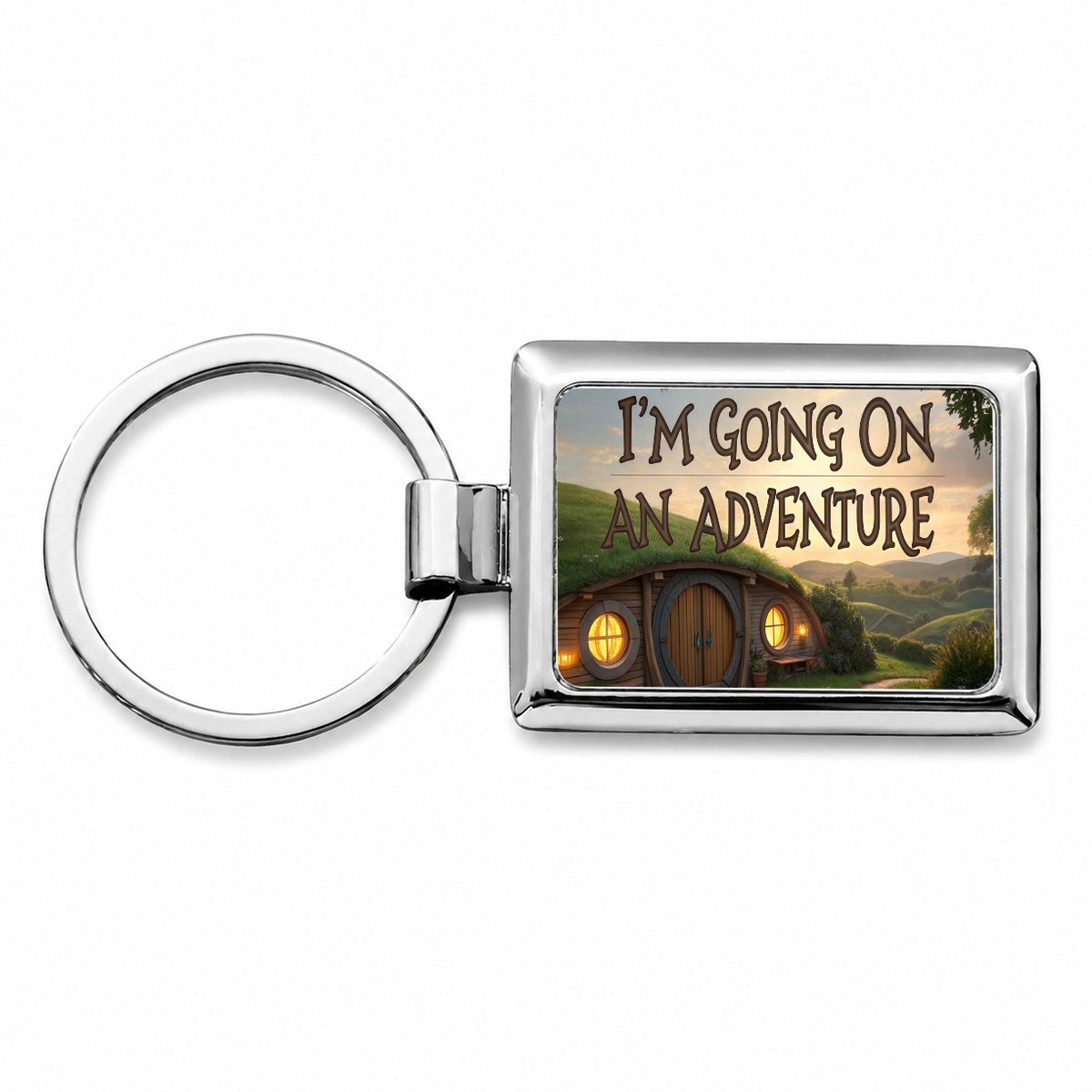 I'm Going On An Adventure Funny Fantasy Rectangle Metal Keychain