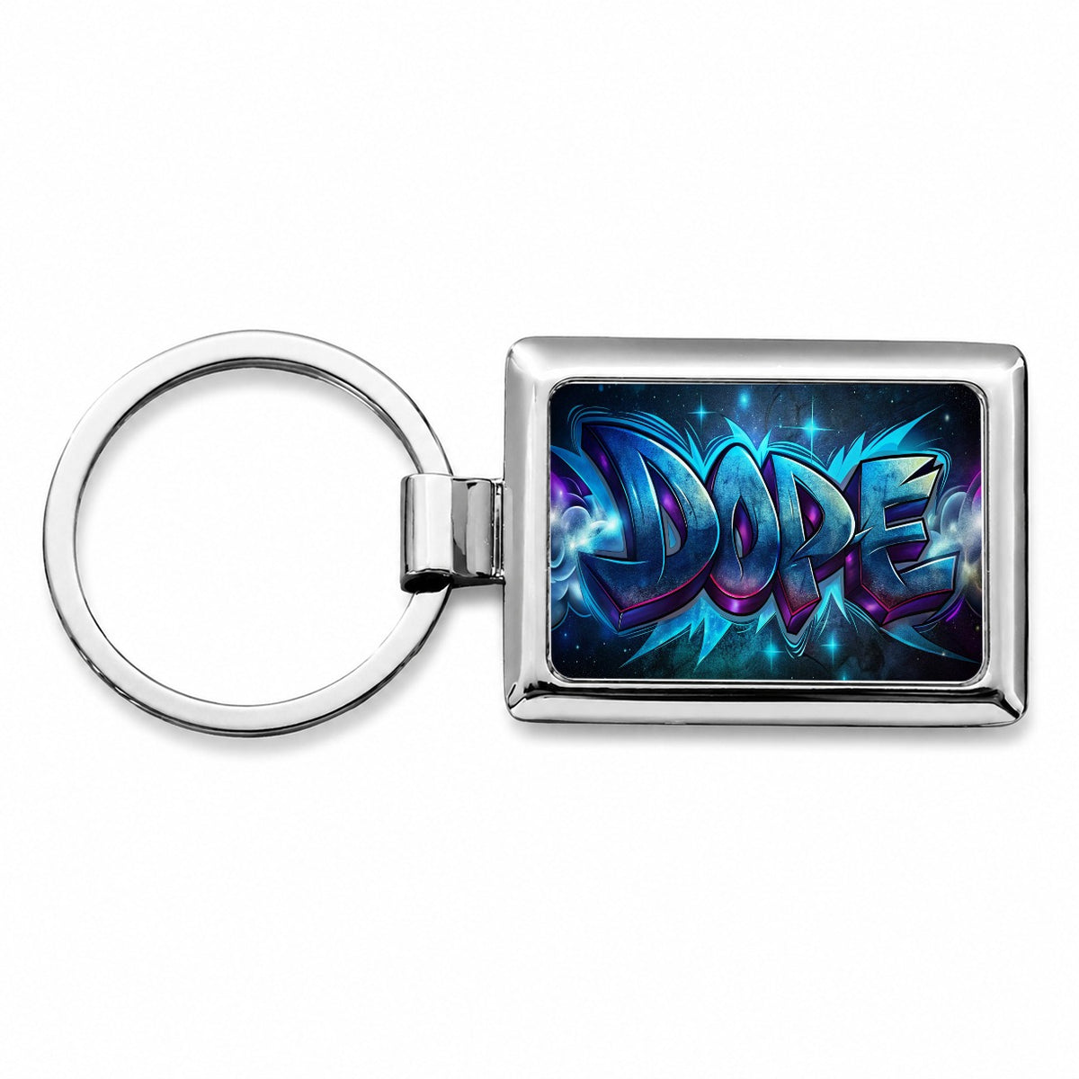 Dope Graffiti Rectangle Metal Keychain