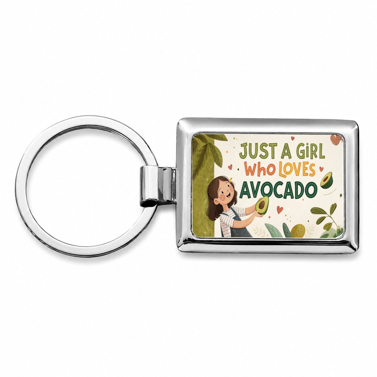 Just A Girl Who Loves Avocado Cute Rectangle Metal Keychain