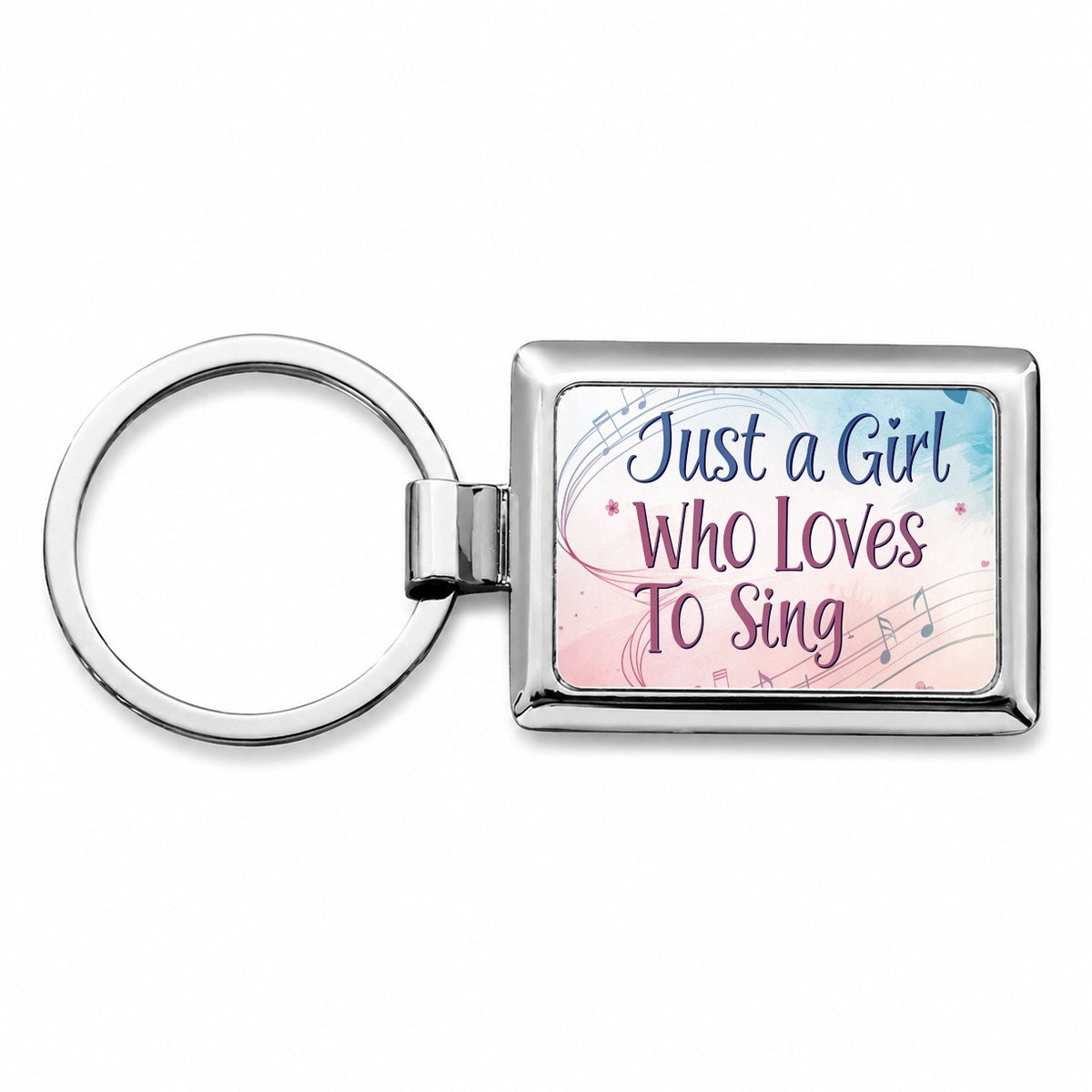 Just A Girl Who Loves To Sing Fun Rectangle Metal Keychain