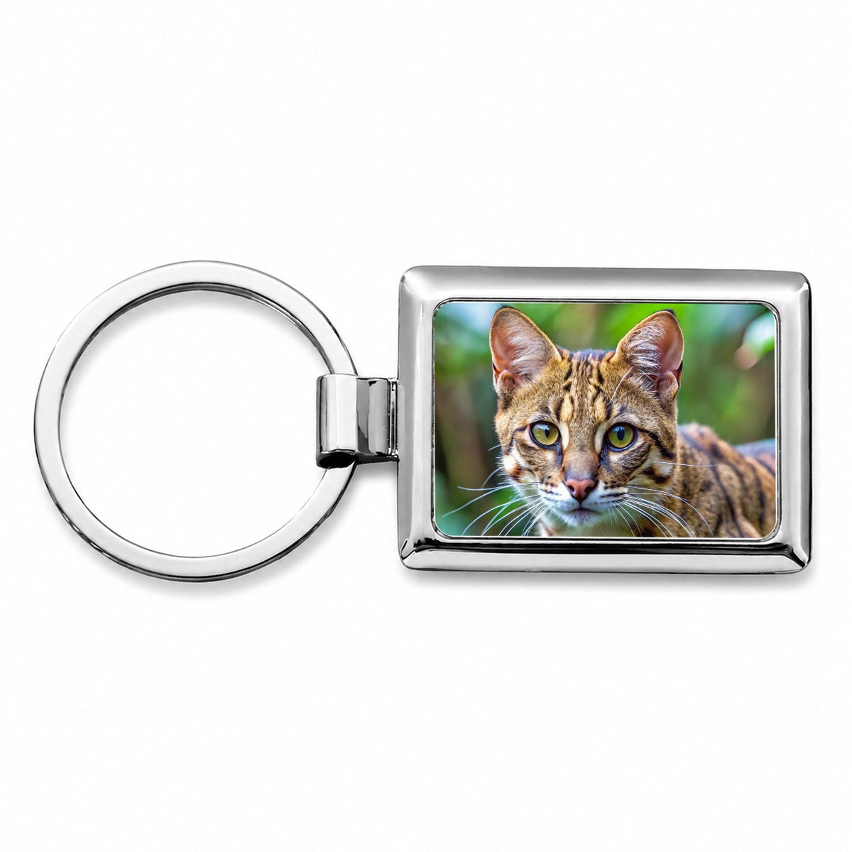 Kodkod Wild Cat Photo Rectangle Metal Keychain