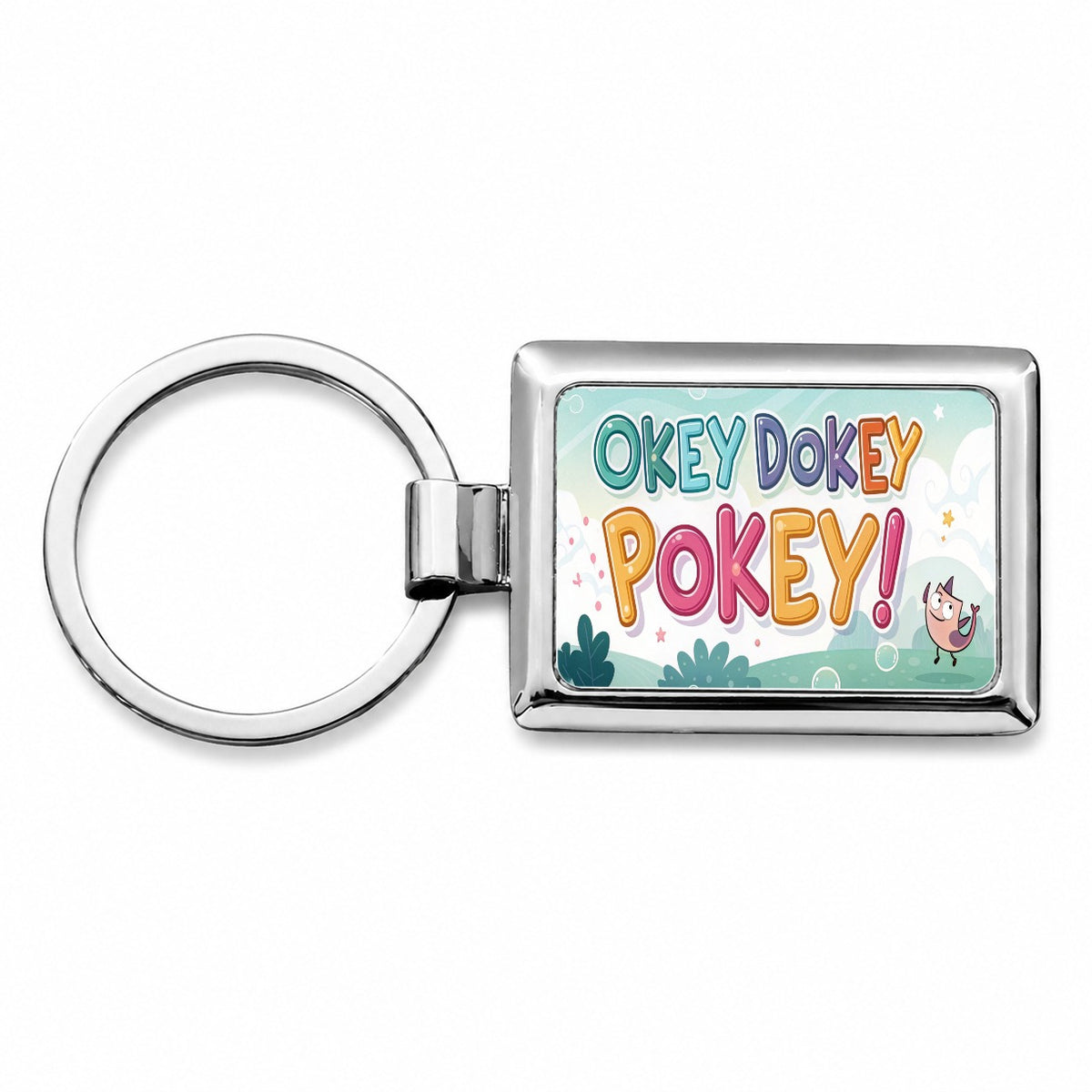 Okey Dokey Pokey Funny Rectangle Metal Keychain