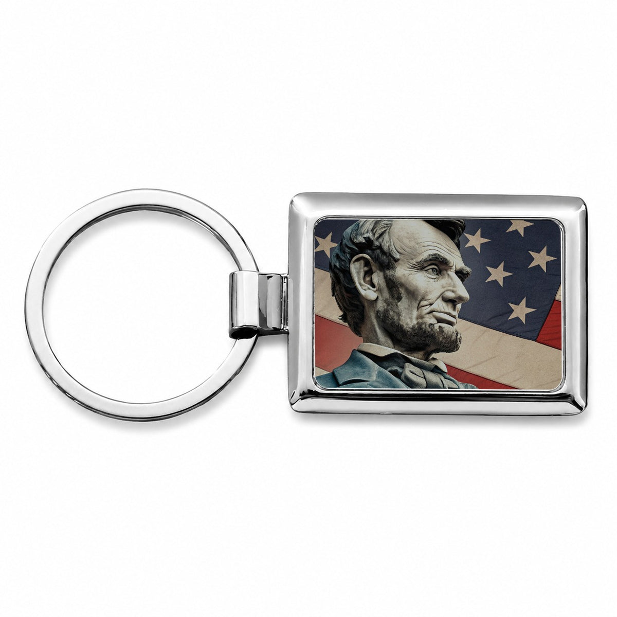 Abraham Lincoln American President Rectangle Metal Keychain