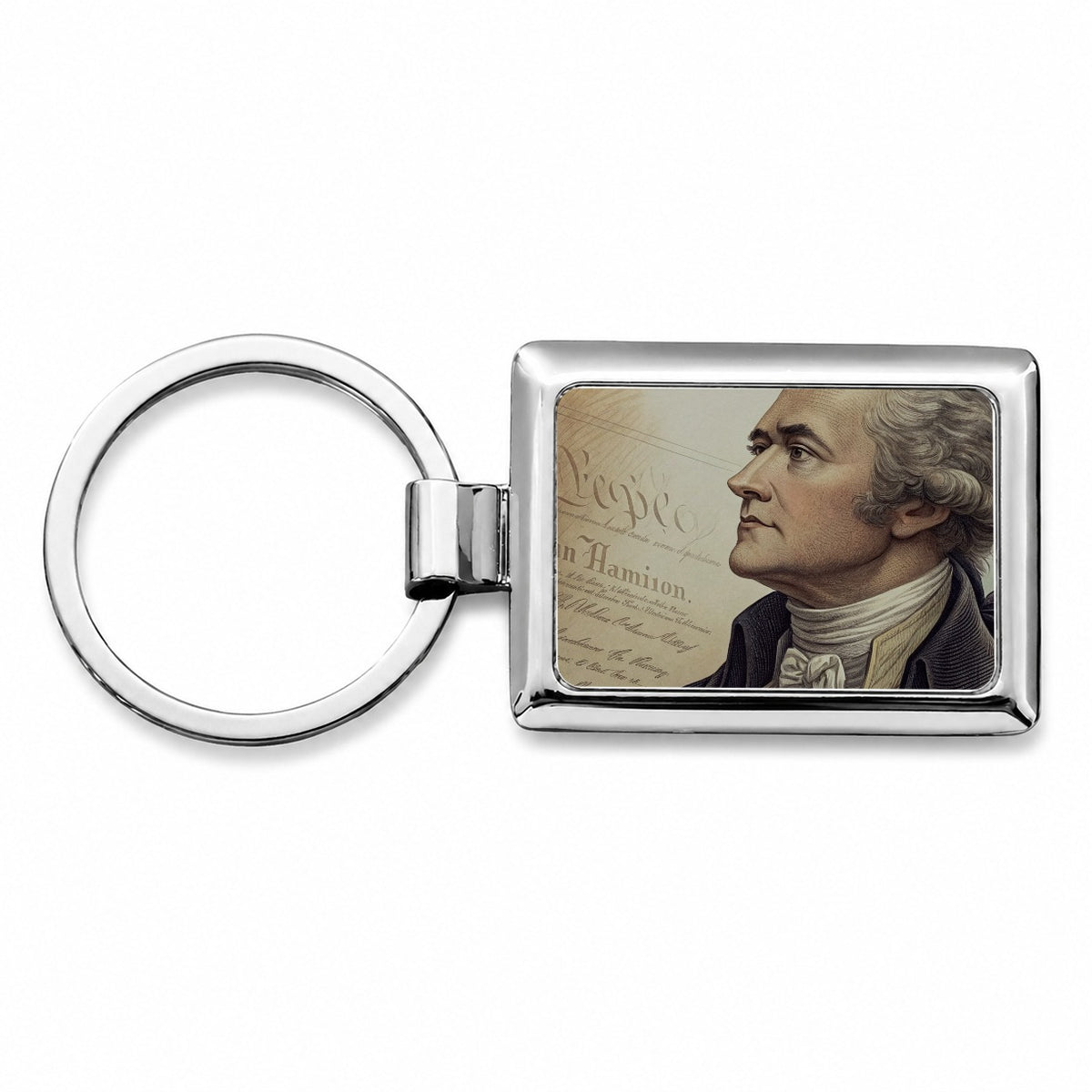 Alexander Hamilton Founding Father Rectangle Metal Keychain