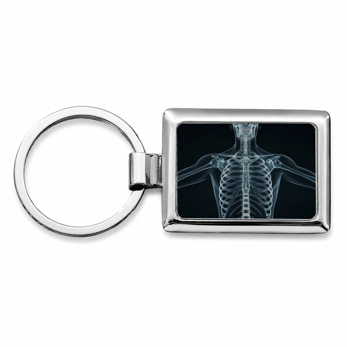 Anatomy Skeleton Xray Science Rectangle Metal Keychain
