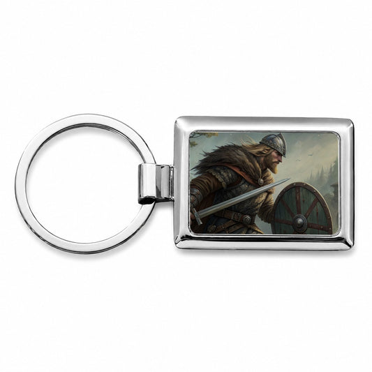 Beowulf Norse Warrior Rectangle Metal Keychain