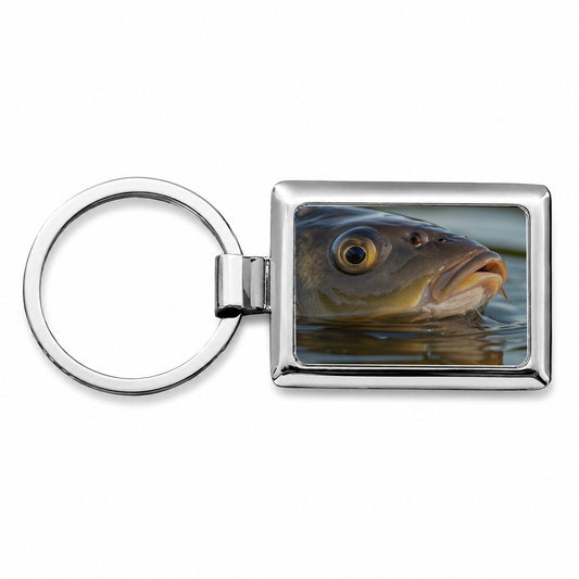 Carp Fishing Freshwater Wildlife Rectangle Metal Keychain