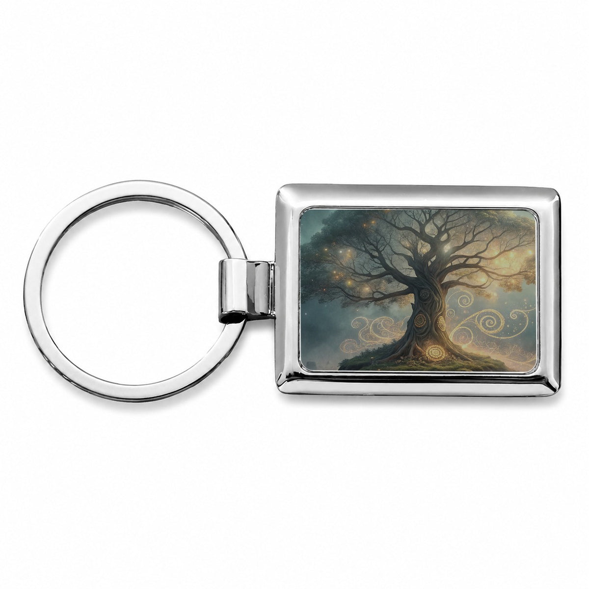 Enchanted Tree Of Life Rectangle Metal Keychain