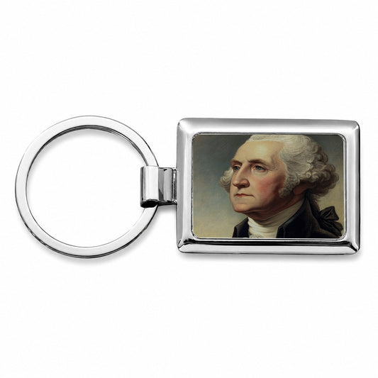 George Washington Founding Father Rectangle Metal Keychain