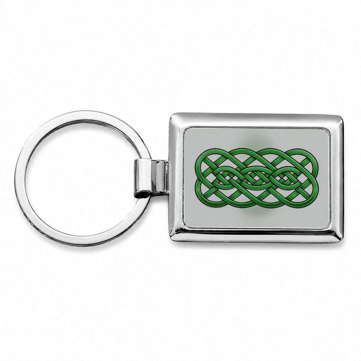 Irish Celtic Decorative Knot Rectangle Metal Keychain