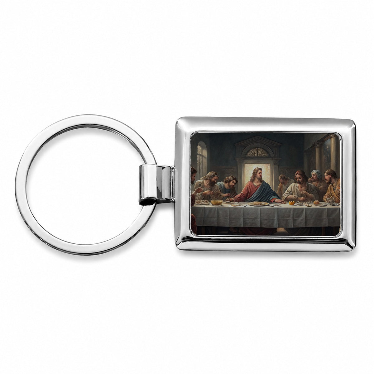 Last Supper Da Vinci Inspired Rectangle Metal Keychain