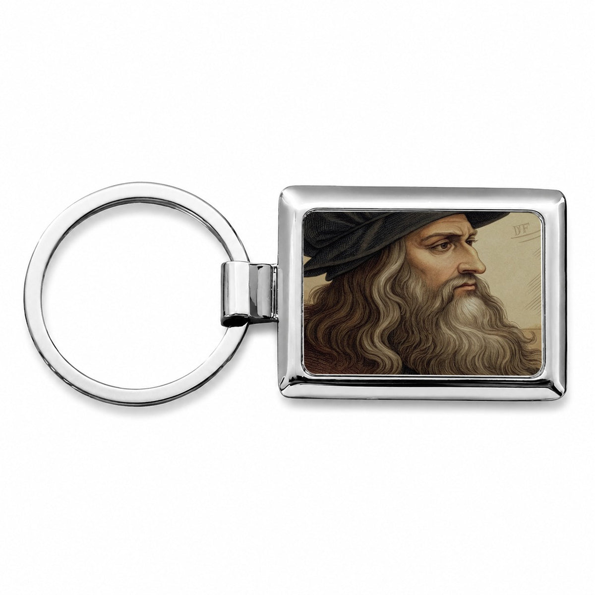 Leonardo da Vinci Inventor Rectangle Metal Keychain