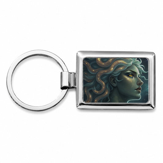Medusa Greek Mythology Rectangle Metal Keychain