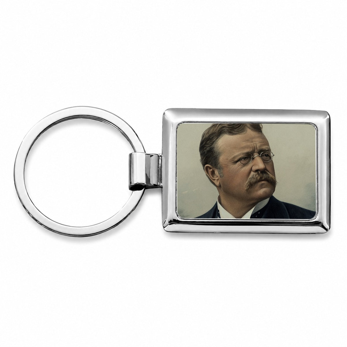 Theodore Roosevelt American President Rectangle Metal Keychain