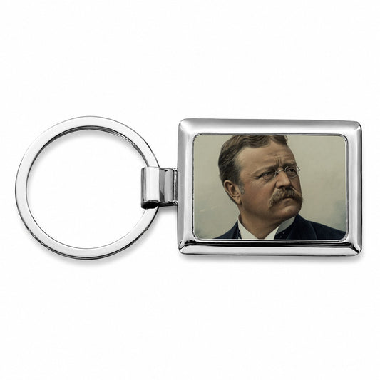 Theodore Roosevelt American President Rectangle Metal Keychain