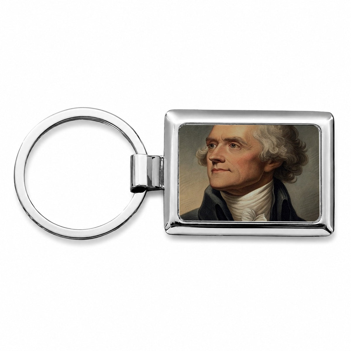 Thomas Jefferson American President Rectangle Metal Keychain
